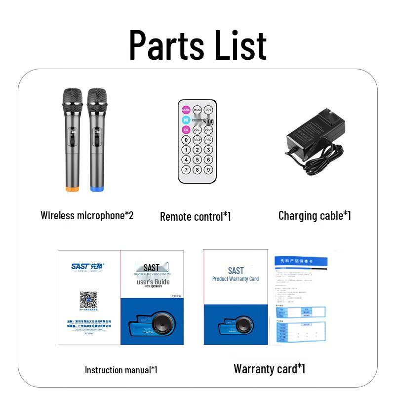 SAST Outdoor Portable Bluetooth Karaoke Speaker with Microphone CN plug (adapter included)