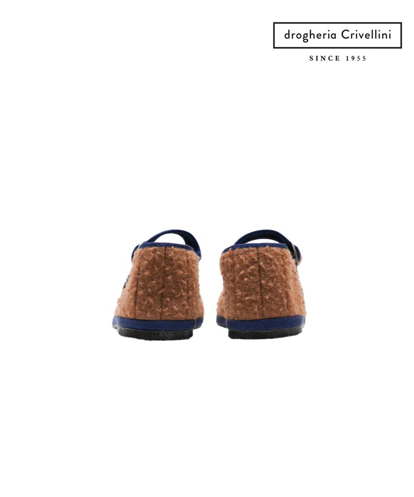 Drogheria Crivellini Wool Mary Jane Flats_Camel Collar