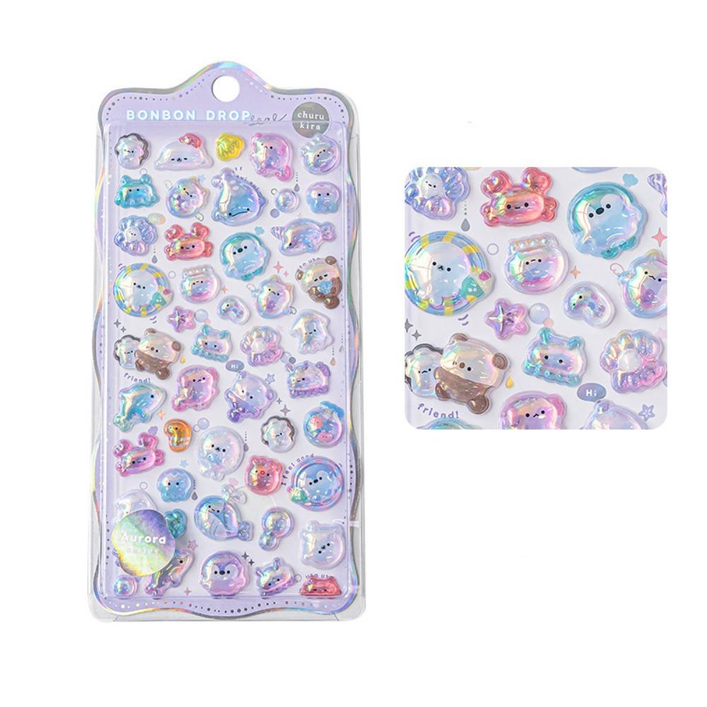 Kawaii Candy Animal Drop Sticker Cute DIY Toy Stickers Cartoon 3D Decor Stickers  DIY Scrapbooking