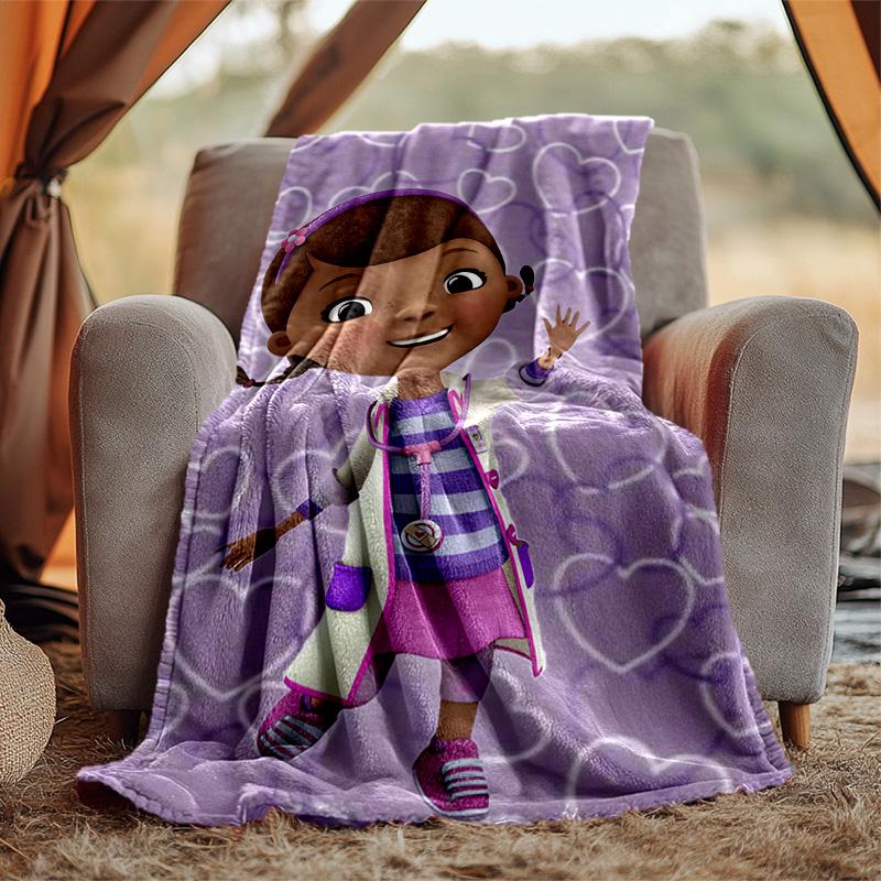 Doc Mcstuffins Flannel Blanket Soft Warm All-Season Throw, Design for Camping, Car Travel, Hiking Sofa, Bed, Office Perfect Gift for Parties