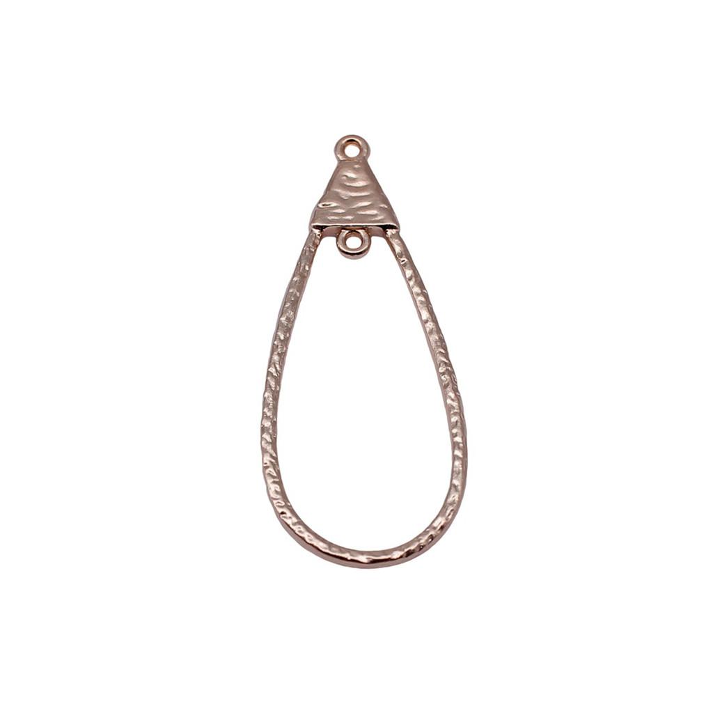 Irregular Oval Frame Connectors Moon Hammered Texture Links For Earring Making
