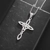 New Irish Knot Cross Necklace European and American Popular Four Sided Hollow Stainless Steel Pendant Trendy Necklace Decoration
