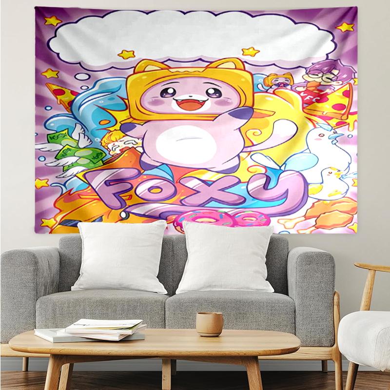 LankyBox Print Tapestry, Backdrop, Easy Setup, Ideal for Bedroom, Office & Living Room, with Aesthetic Wall Hanging Decor.