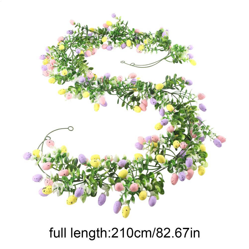 

2pcs Easter Garland Spring Egg Garland Decoration for Home Indoor Party Wall Fireplace Mantel Stairs Holiday Ornament