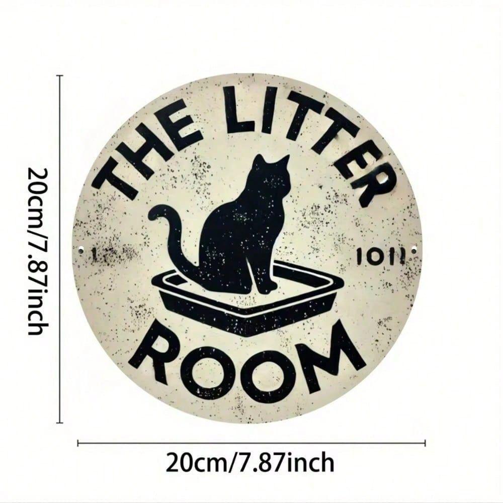 

Black Cat Round Metal Sign Wall Decor Vintage Tin Poster for Bar Pub Home Black White Print