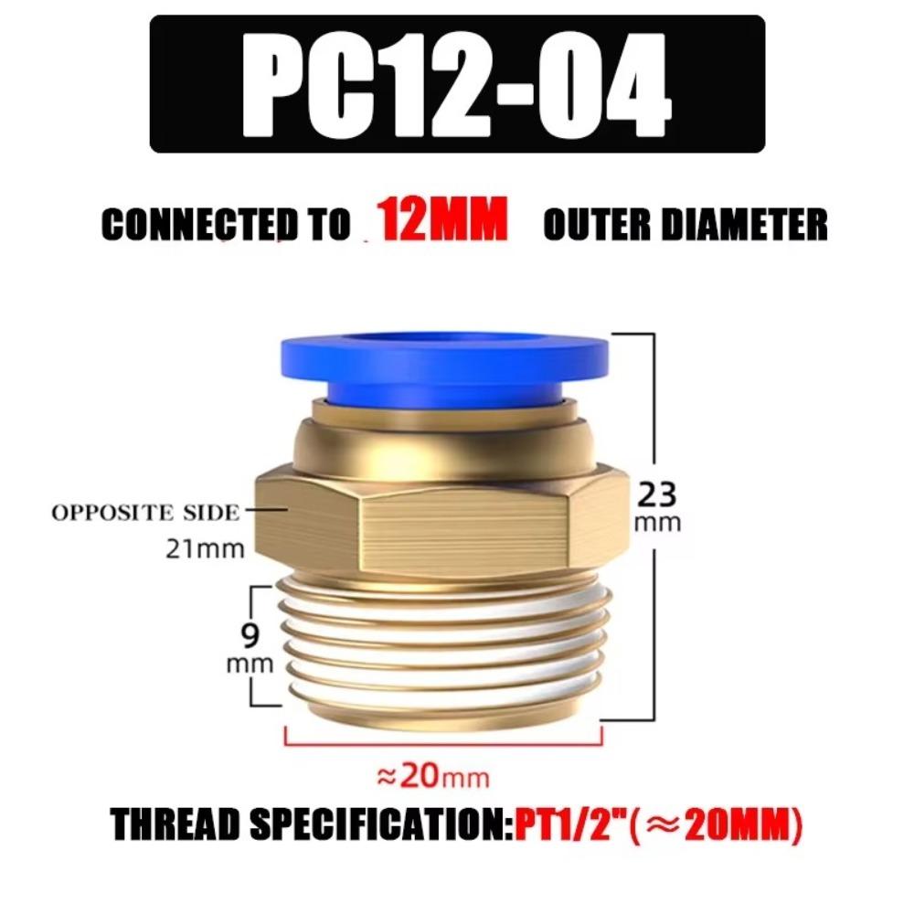 High Quality Brass Pneumatic Fitting PC 4 6 8 10 12MM Multi Size Air Connector Pipe Quick Connectors Pneumatic Systems