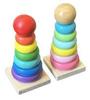 Rainbow Wooden Eight-Tone Xylophone & Tower Wiggle Worm Toy Set for Kids