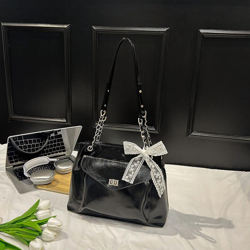 Large-capacity Bow Tote Bag, Fashionable Soft Leather Single-shoulder Crossbody Bag