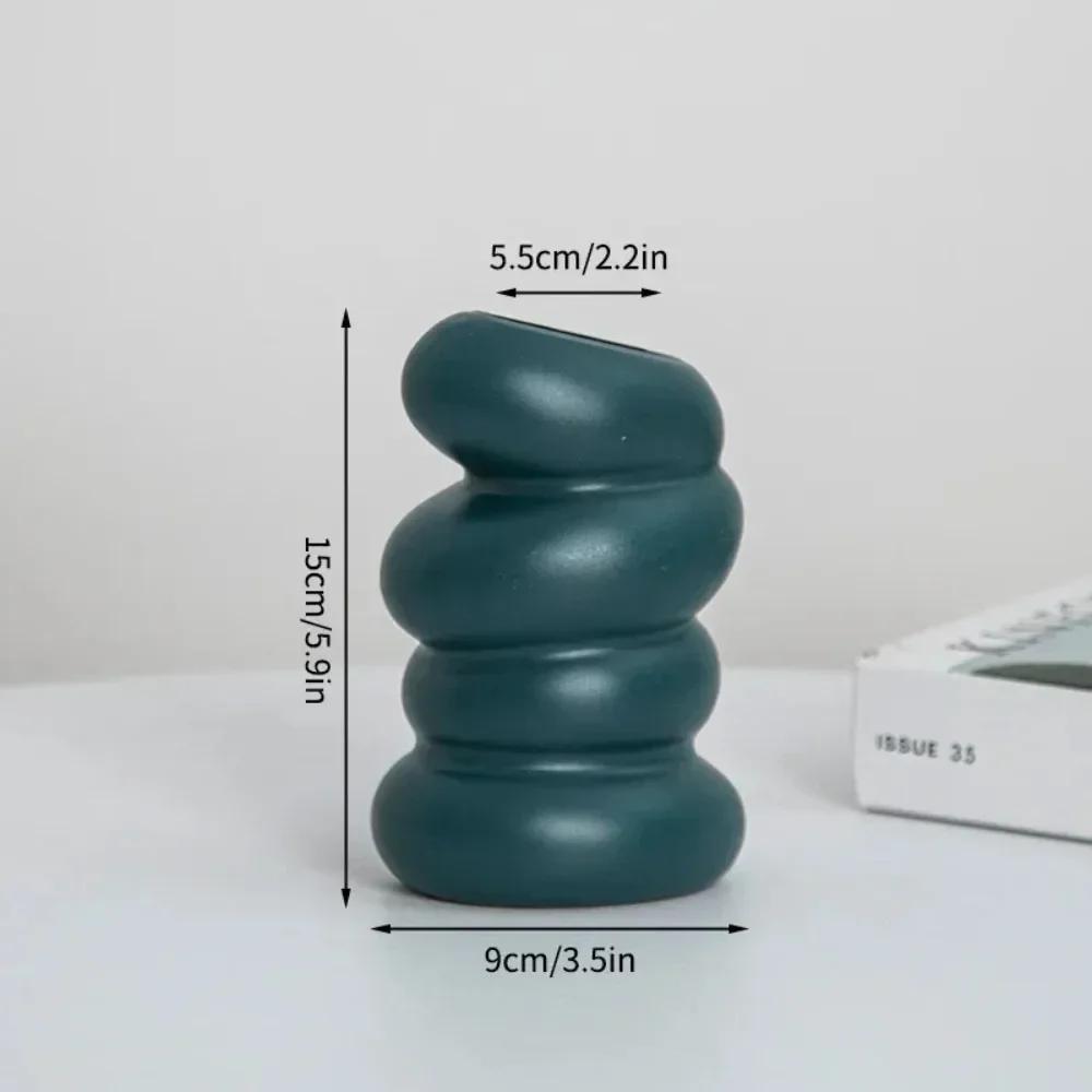 New Nordic Style Light Blue Blue Plastic Living Room Decoration Hydroponic Vase Imitation Ceramic Vase