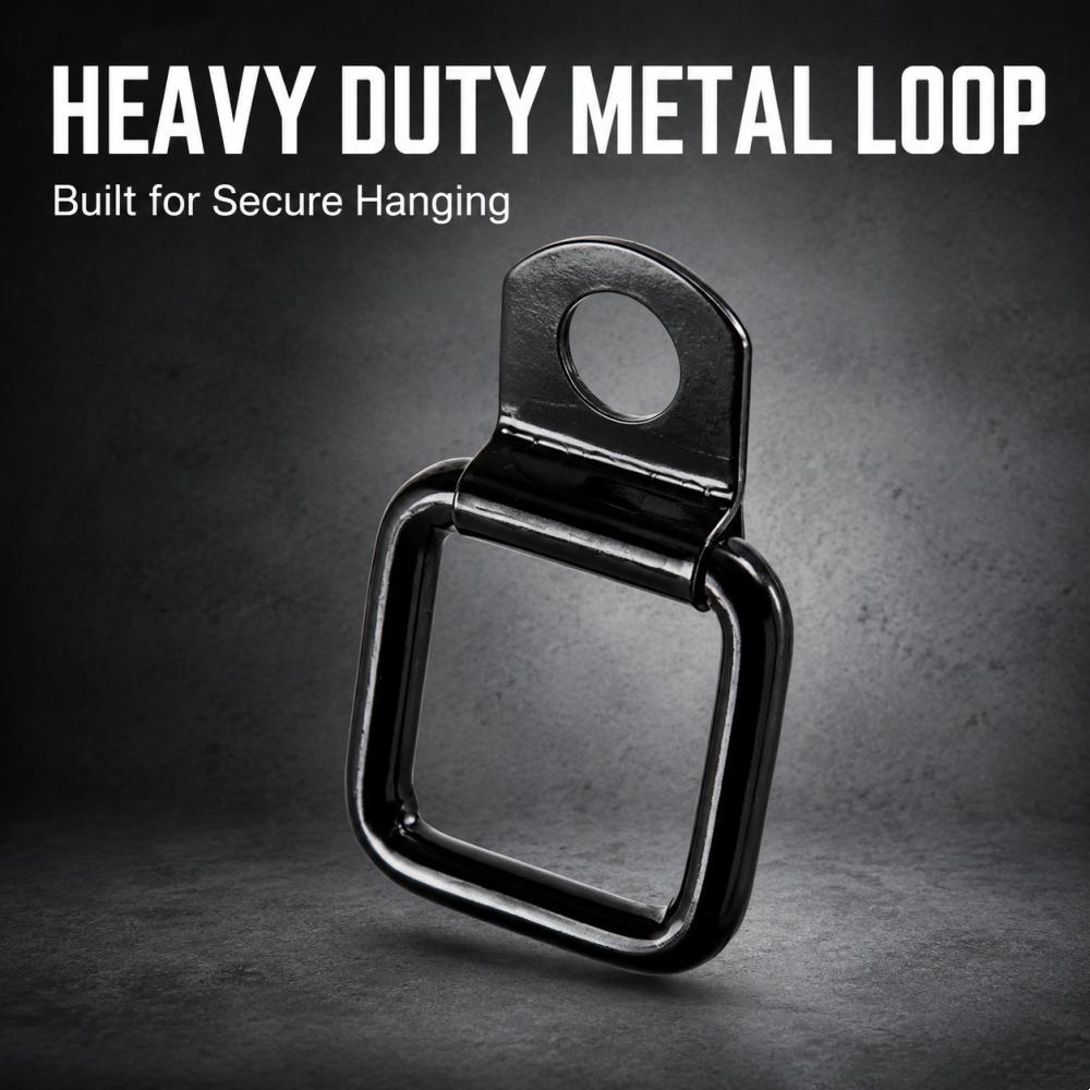 6Pcs Black Heavy Duty D-Ring Tie Down Anchors, Single Hole Metal Loop Hooks For Trailer Storage Cabinet Cargo Securing