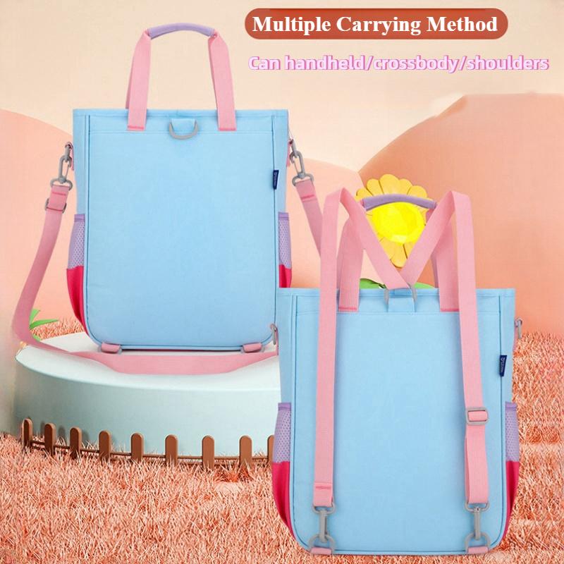 BUKA 3D Cartoon Dinosaur Handheld Tutoring Bags Special for Primary School Student Light Multi-functional Kid Messenger Bag Pupil Homework Storage Bag