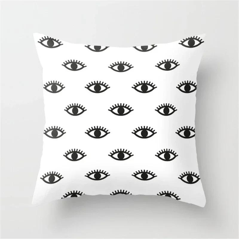Black and White Cushion Cover Geometric Polyester Throw Pillow Covers Decorative 45x45cm Couch Pillows Fashion Nordic Pillowcase