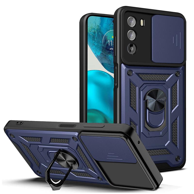 For Motorola Moto G200 5G Case Luxury Slide Camera Protect Phone Cases For Moto G200 G 200 Shockproof Armor Stand Holder Ring Back Cover Shell
