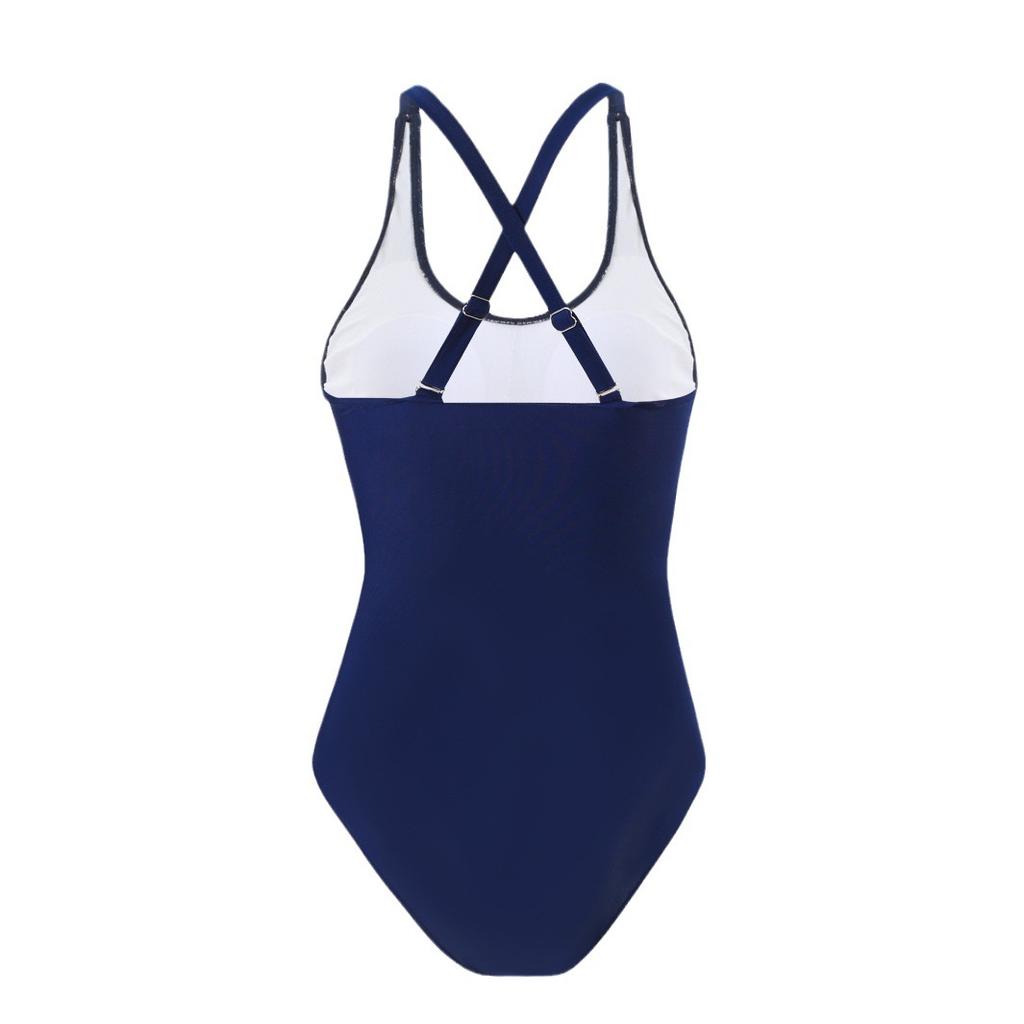 New European and American swimwear sexy tight solid color belly cover high elastic backless women's one-piece swimsuit