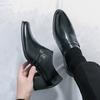 Herren High Heels Schwarz Leder Derby Hochzeitskleid Tanz Business Formal Aufzugschuhe Höhenzunahme Smoking Abschlussball Blazer Schuhe Übergröße