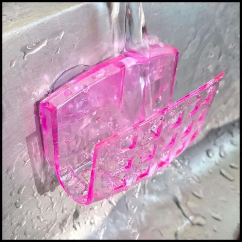 Transparent suction soap dish