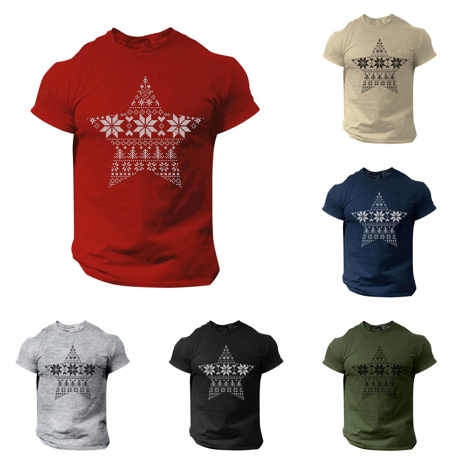 

Мужская футболка с рождественским принтом, круглый вырез, короткий рукав