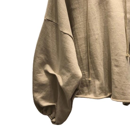 Felpa con cappuccio a tinta unita con coulisse Manica a pipistrello Autunno Scollo a V Donna Streetwear