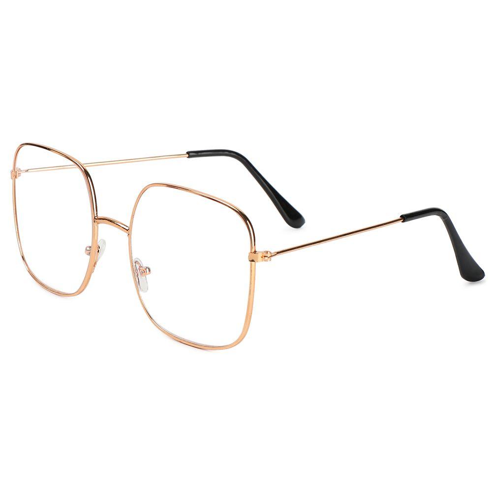 

Защитные очки с металлической оправой, Оверсайз очки, Винтажные квадратные очки, Очки с защитой от синего света розового золота