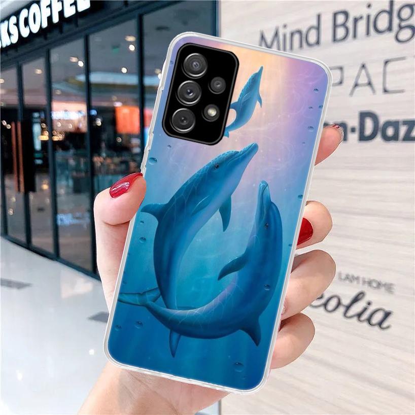 Sea animal cute dolphin For Samsung Galaxy A15 A14 A13 A12 A55 A54 A53 A52 Phone Case A32 A35 A34 A33 A25 A24 A23 A22 A04S A03S