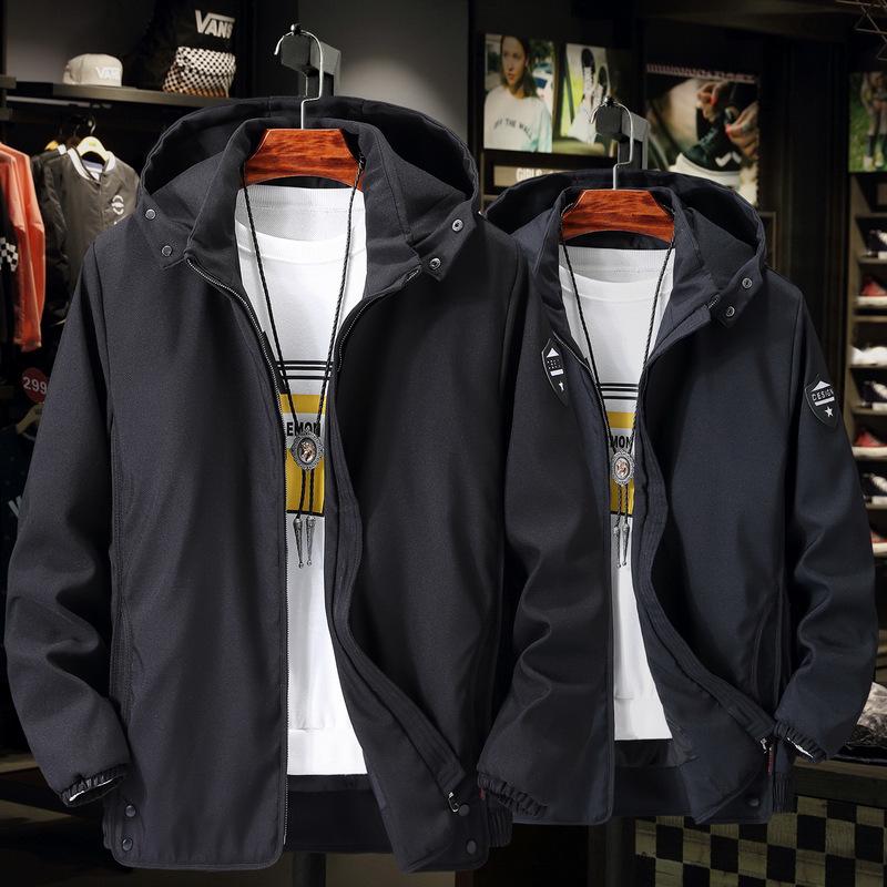 Męska Kurtka Kamuflażowa Plus Size z Odpinanym Kapturem - Wiosna/Jesień 2020.