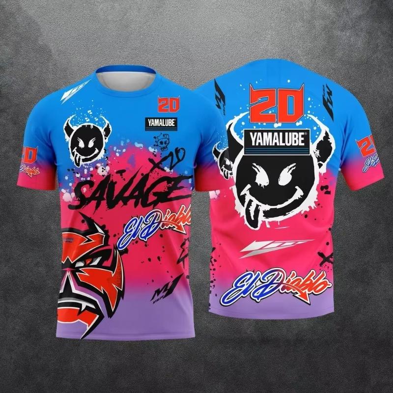 Fabio Quartararo 20 Fan T-Shirt El Diablo Moto Rider Graphic Tee 3D Print Unisex Casual Summer Short Sleeve