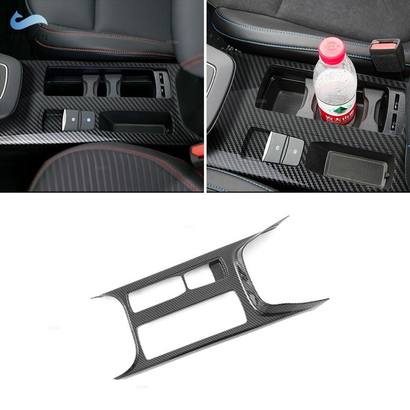 

For Ford Focus 2024 LHD ABS Carbon Fiber Style Car Center Console Gear Shift Panel Water Cup Holder Cover Frame Trim