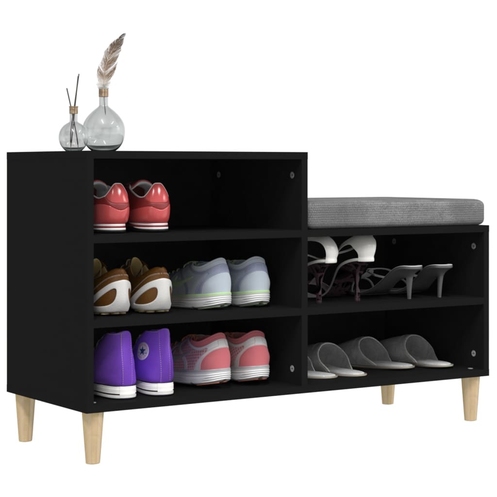 Shoe Rack Black 102 x 36 x 60 cm Engineered Wood