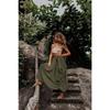 Gonna lunga ampia e ampia con coulisse e tasche larghe da donna in stile boho