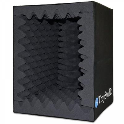 TroyStudio Portable Recording Vocal Booth Sound Box - Reflection Filter & Microphone Isolation Shield - Large, Foldable, Stand Mountable, High Density