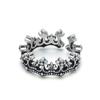 Retro Crown Ring Ins Simple Zinc Open Ring Old Dyed Black Versatile Index Finger Ring