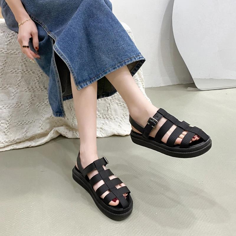 2024 Women's Sports SandalsBeach Sandals Women's Sandalen Summer Flip Flops Gladiator Flat Sandals Female Floral Boho Leisure