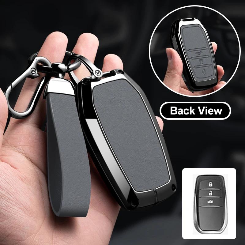 Zinc Alloy Car Key Case Cover For Toyota CHR Hilux Fortuner Land Cruiser 200 Camry Corolla Crown RAV4 Highland Accessories