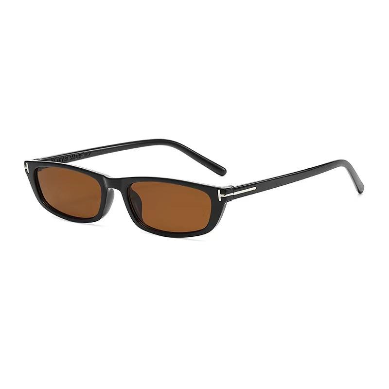 Personalized Fashionable Small Frame Sunglasses Retro T-Shaped Accessory Women And Men Sun Protection Uv Resistant Glasses