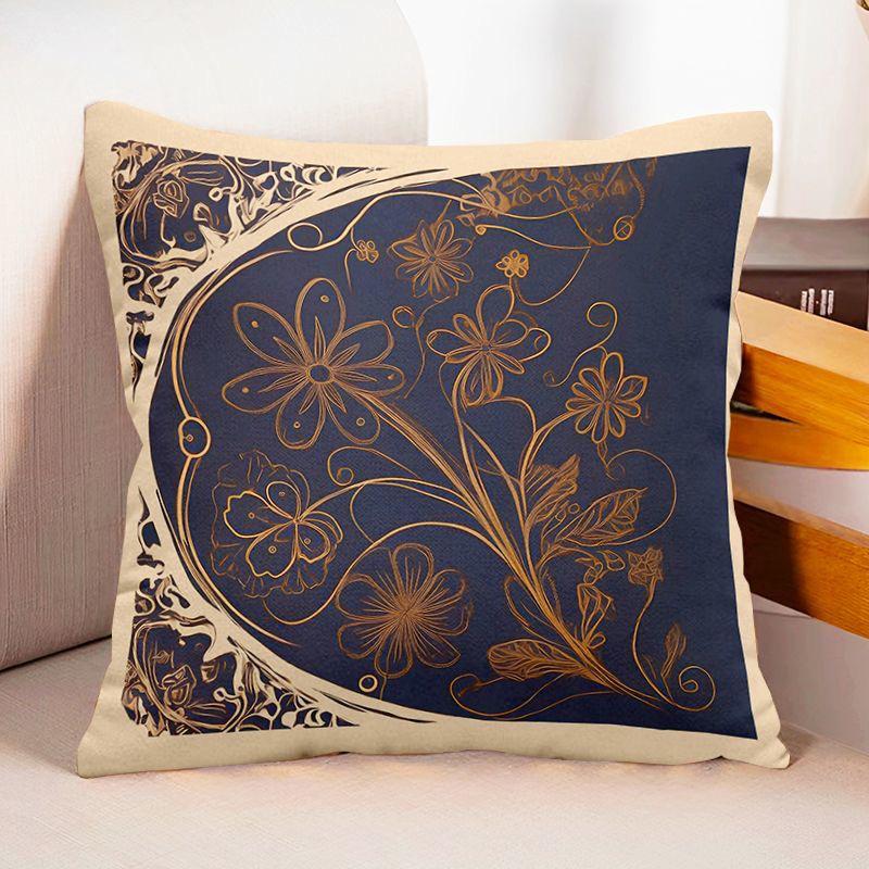 Simple Art Pattern Square Polyester Pillowcase, Sofa Living Room Decorative Cushion Cover, Bedroom Bedside Pillow Cover