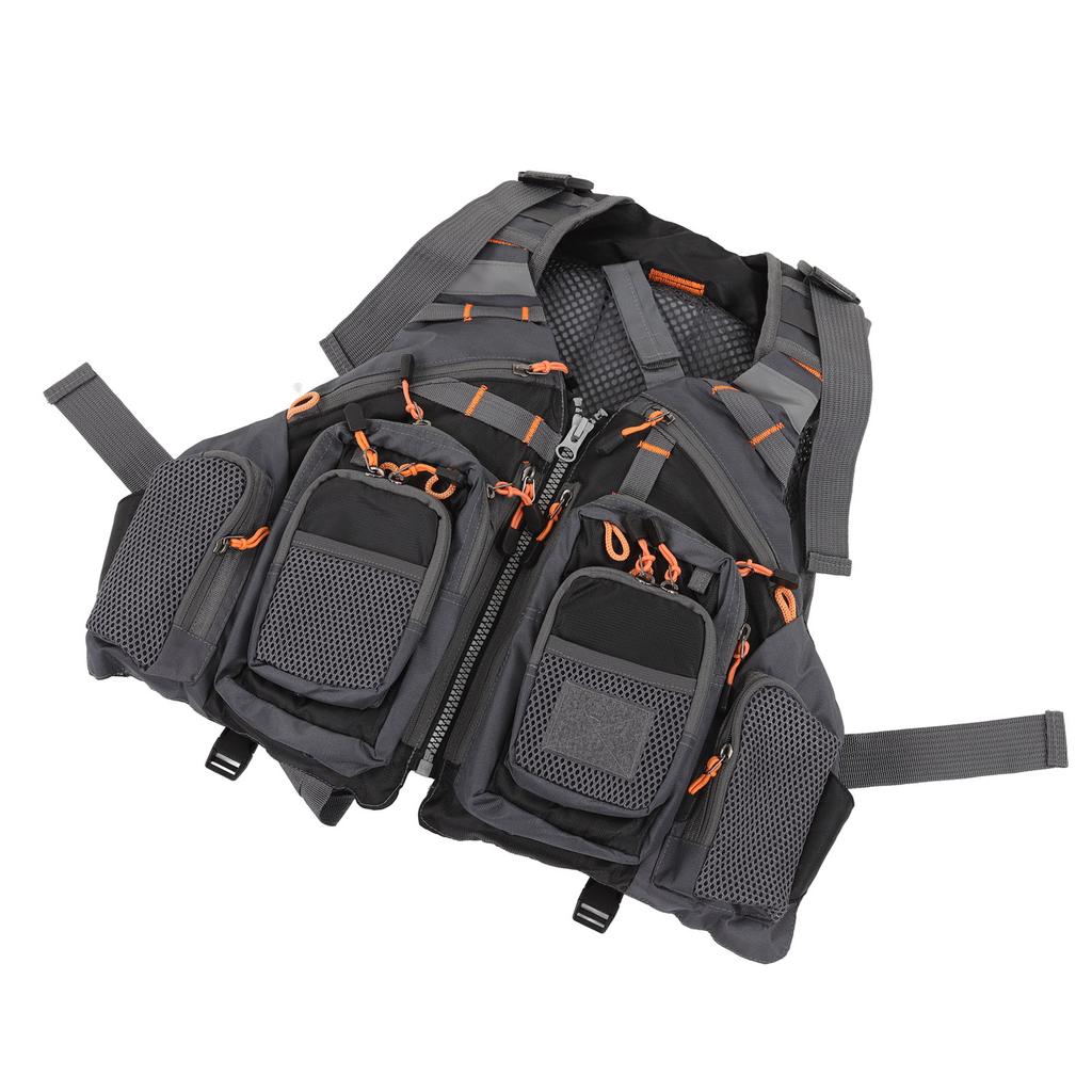 Fishing Vest Backpack Adjustable Shoulder Straps and Belt Black Average Size for Men and Women