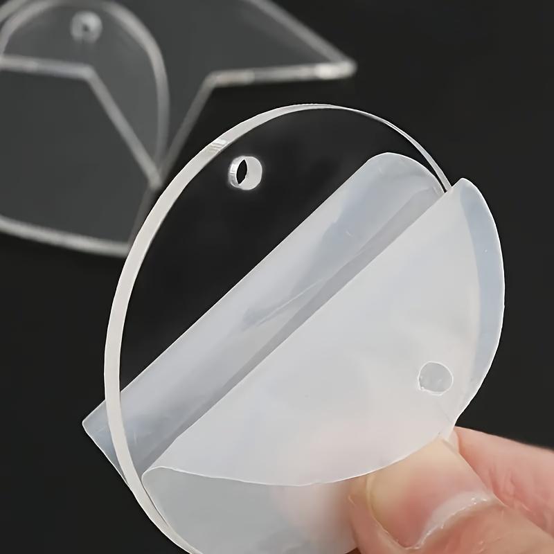 50pcs Art Deco Style Transparent Acrylic Hanging Ornaments, DIY Blank Decorative Tags for Hand-Painting, Valentine'S Day Party Favors, No Feathers