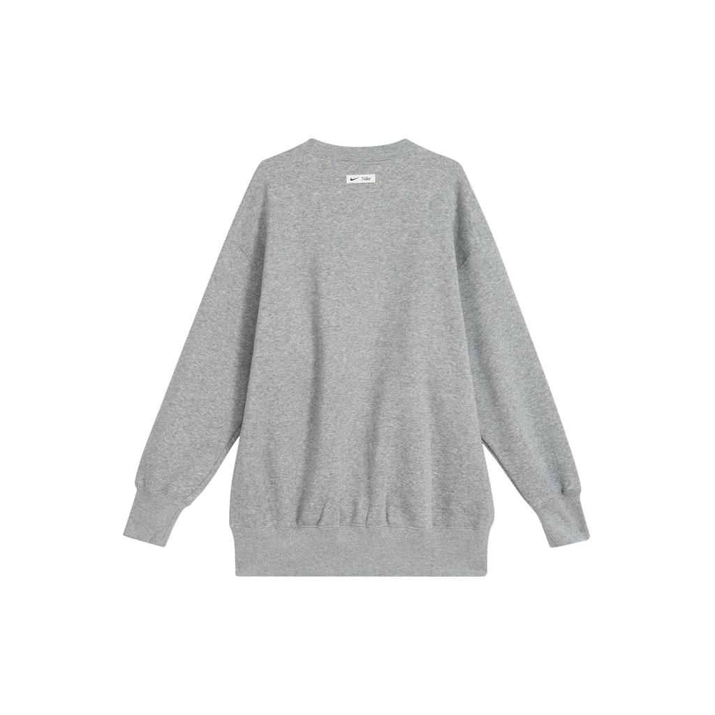 Nike Letter Print Crew Neck Sweatshirt Women Tops Grey FN3655-063