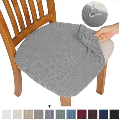 Durable WaterProof Spandex Dining Room Upholstered Cushion Chair Seat Cover Removable Slipcovers Washable Furniture Protector