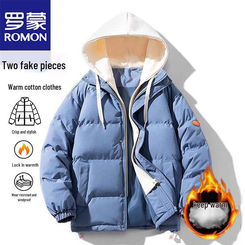 Romon Men's Hooded Thick Cotton Padded Winter Jacket
