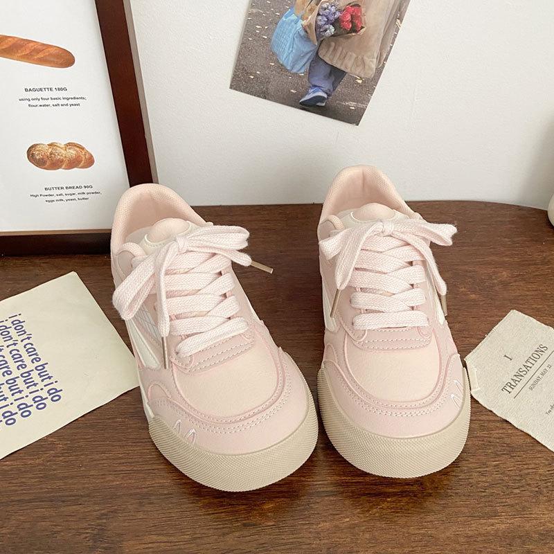 Board Shoes Women's 2025 New Spring and Autumn Women's Shoes Platform White Shoes with Skirt Shoes Student Sports and Leisure Moral Training Shoes