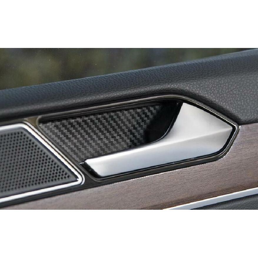 Car Inner Door Handle Cover Trim Fit For Vw Passat B8 2016-18 Steel Carbon Fiber