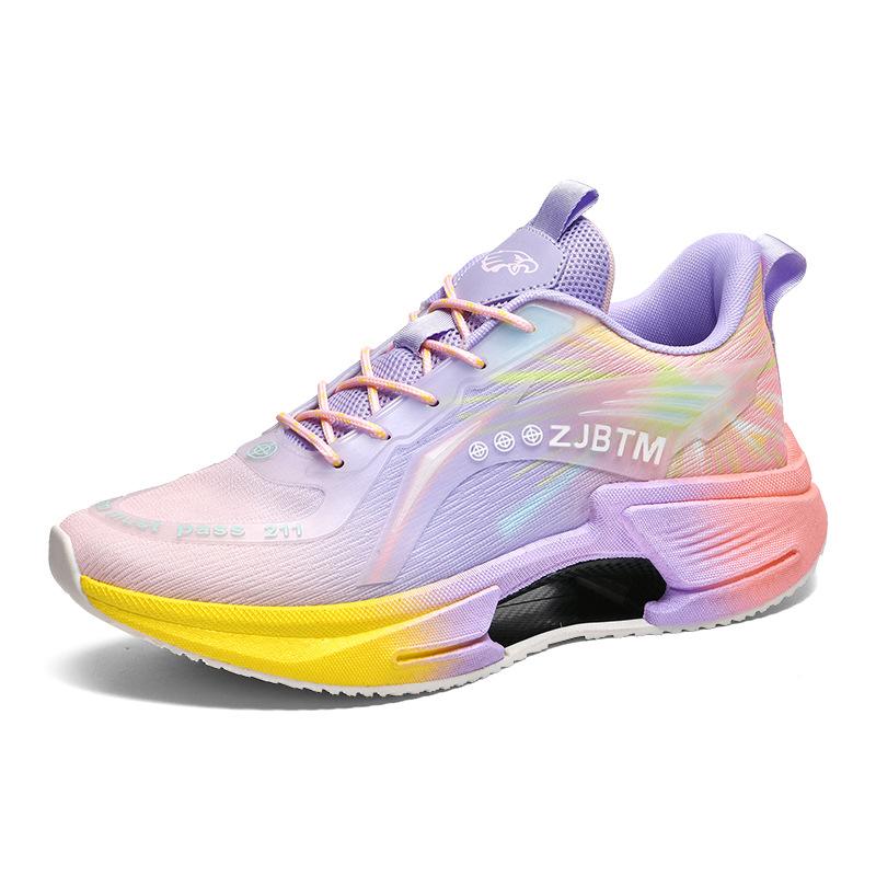 Couple running shoes autumn breathable mesh shoes soft sole rebound cushioning running shoes professional racing luminous running shoes 36