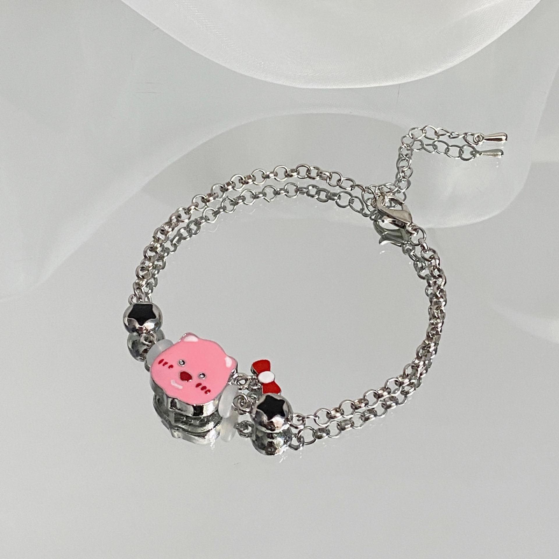 

Браслет с изображением медведя из мультфильма, простой регулируемый браслет из бисера, подарок на день рождения для девушки, ювелирные изделия в виде дружбы