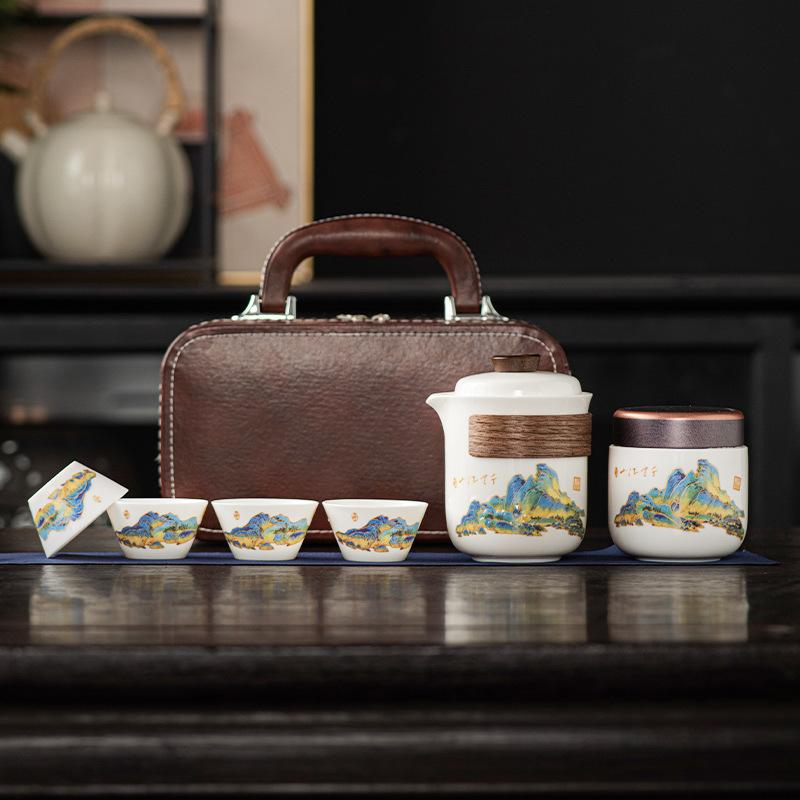 High-end Tea Set, Rough Pottery Pot Travel Outdoor Kung Fu Tea Set