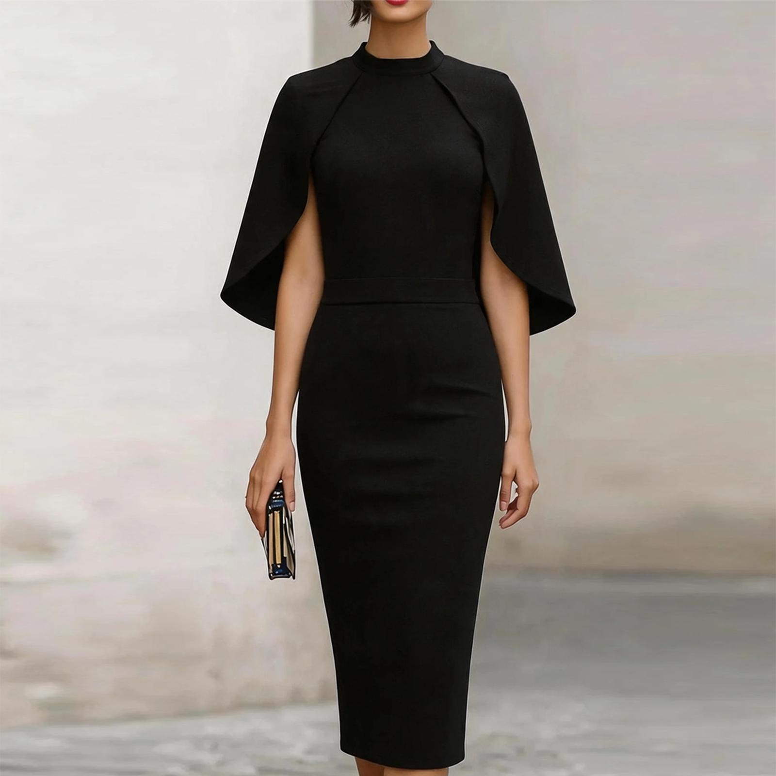 Women s Midi Dress Round Neck Short Sleeve Casual Summer Fashion S