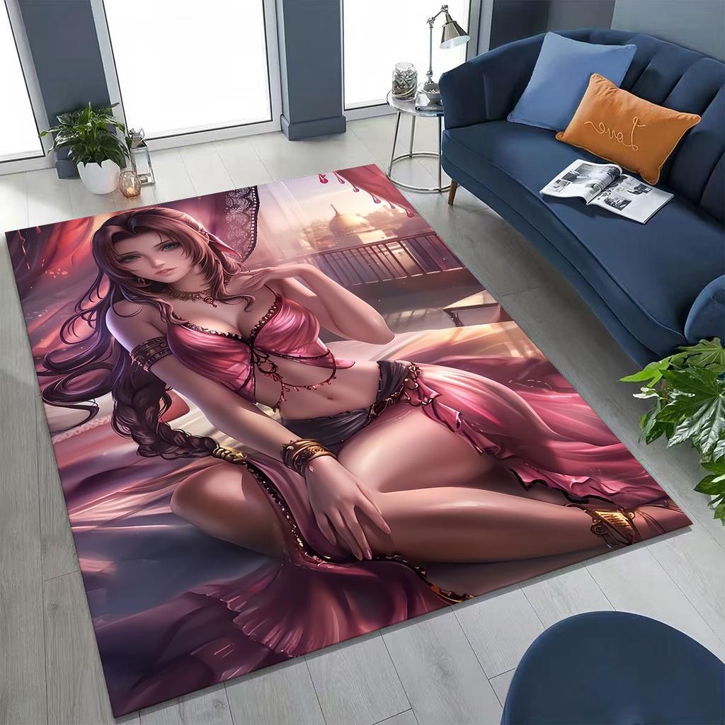 Kreslený herní koberec Final Fantasy Sephiroth Cloud Tifa do ložnice, obývacího pokoje, k pohovce, dekorace na vchodové dveře, velká protiskluzová podložka