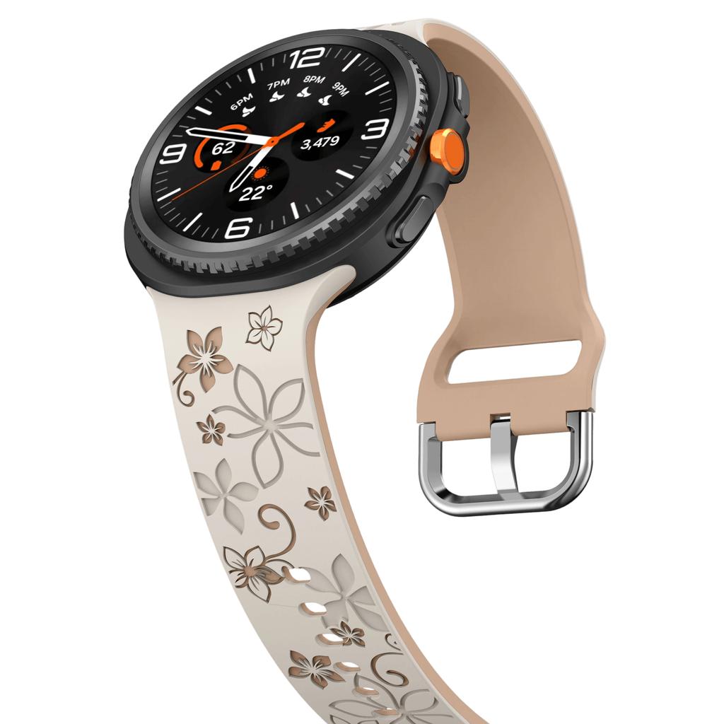 Silicone Carved Print Watch Strap Tailor Made for Samsung Galaxy Watch 8 40mm 44mm Bracelet for Samsung Watch 8 Classic Band
