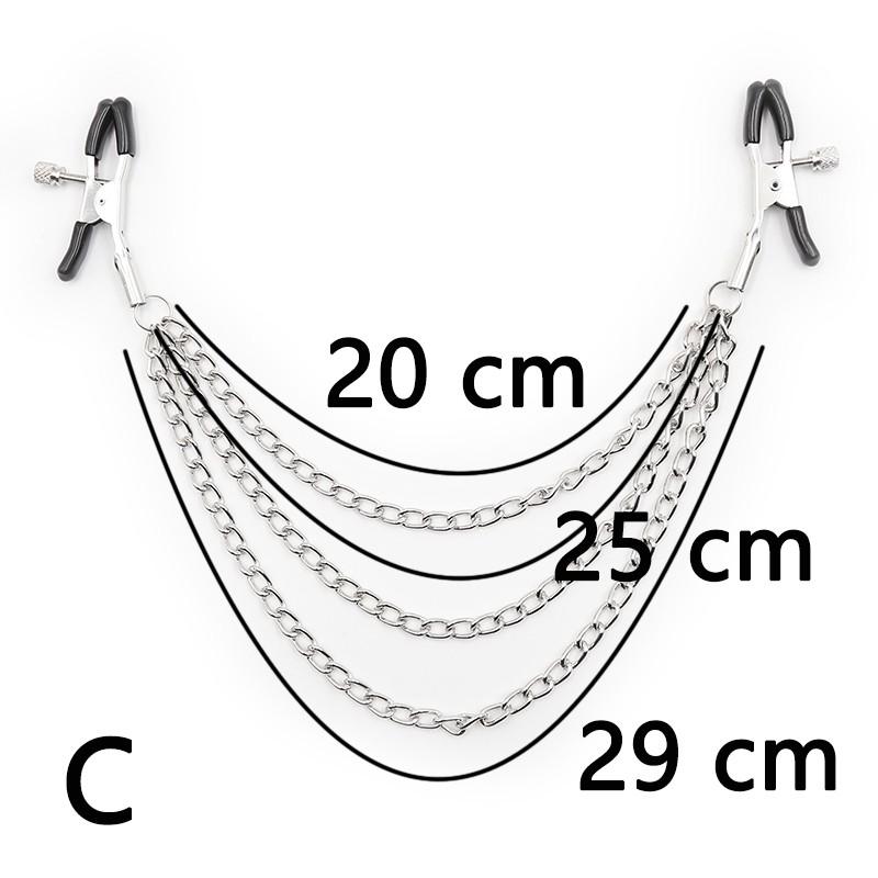 Sexy Flirt Nippelklemme Schamlippen Brustwarzenklemmen mit Kettenclips Stimulator SM Fetisch Sexspielzeug für Paare Sklavin Brust