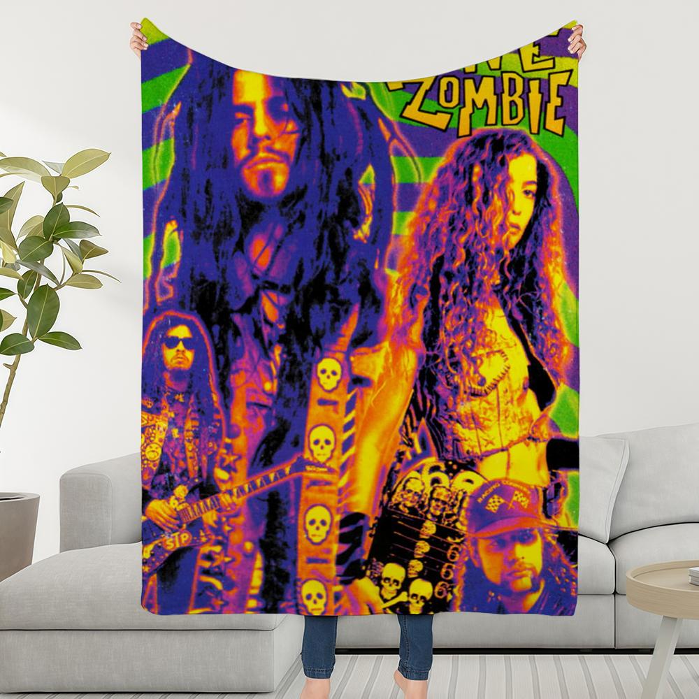 Blanket Throw Super Rock Cosy Plush Living Z-ZombieS Room Sofa Band Couch W-WhiteS-ES Childish Birthday Gifts